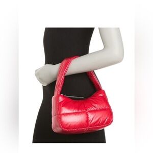 New Hot Red Quilted Puffer Shoulder Hand Bag - Sam Edelman